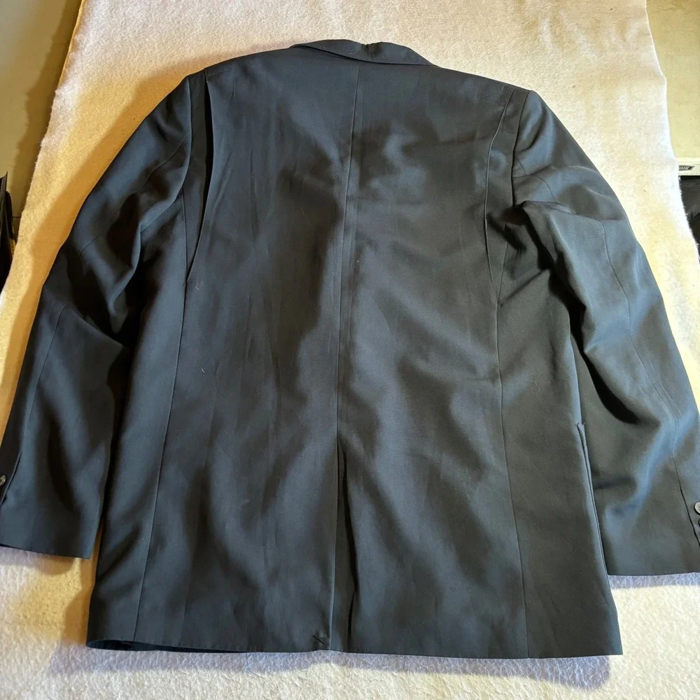 Duluth Trading Co Mens 44 Tall‎ Blue Polyester Blazer Jacket Workwear Outerwear